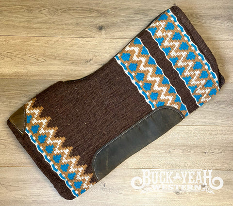 Showman 34 x 36 x 3/4 Black and Turquoise Memory Felt Bottom Saddle Pad