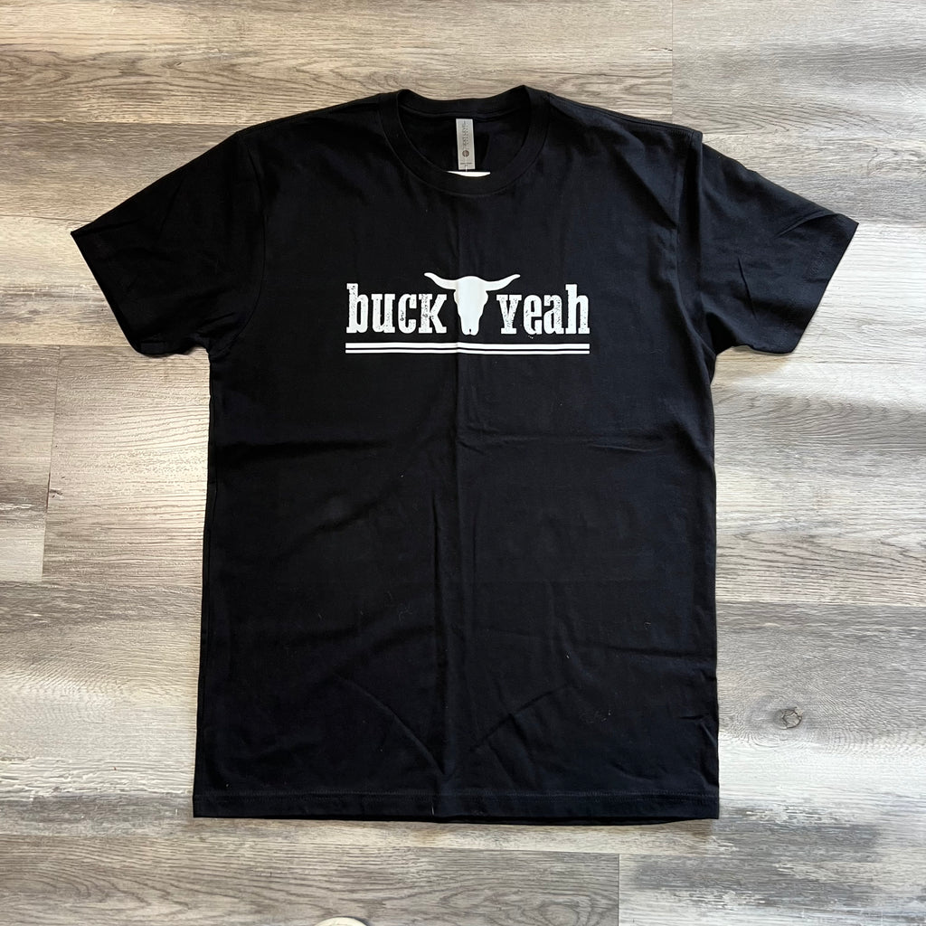 Buck Yeah Mens Black Crew Neck Tee