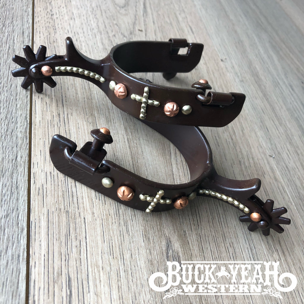 Brown Steel Spur with Copper Studded
