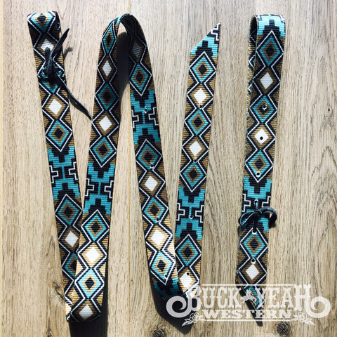 Turquoise/Gold Patterned Latigo Set