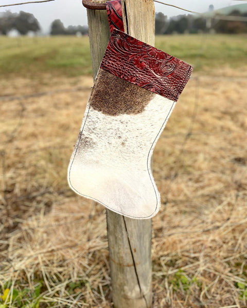 Christmas cowhide stockings